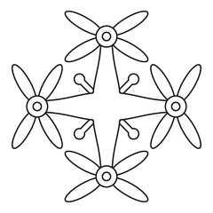 Poster - transport drone icon. outline transport drone vector icon for web design isolated on white backgroun