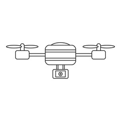 Sticker - Aircraft drone icon. Outline aircraft drone vector icon for web design isolated on white background