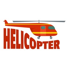 Poster - Rescue helicopter icon. Flat illustration of rescue helicopter vector icon for web design