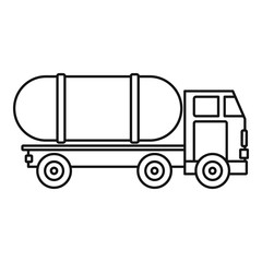 Poster - Tanker truck icon. Outline tanker truck vector icon for web design isolated on white background