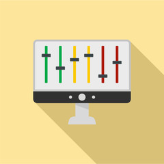Poster - Equalizer on monitor icon. Flat illustration of equalizer on monitor vector icon for web design