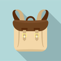 Poster - Adventure backpack icon. Flat illustration of adventure backpack vector icon for web design