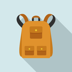 Poster - Traditional backpack icon. Flat illustration of traditional backpack vector icon for web design
