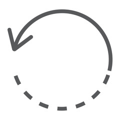 Fototapete - Rotate line icon, tools and design, circle sign, vector graphics, a linear pattern on a white background, eps 10.