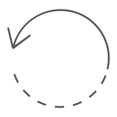 Fototapete - Rotate thin line icon, tools and design, circle sign, vector graphics, a linear pattern on a white background, eps 10.