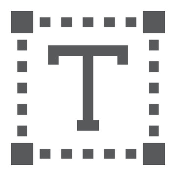 Type glyph icon, tools and design, text sign, vector graphics, a solid pattern on a white background, eps 10.
