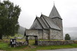 Historische Steinkirche in Hove, Sognefjord, Norwegen