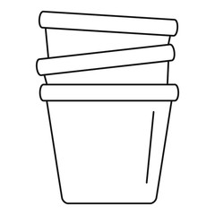 Sticker - Flowerpots icon. Outline flowerpots vector icon for web design isolated on white background