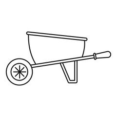 Poster - one wheel barrow icon. outline one wheel barrow vector icon for web design isolated on white backgro