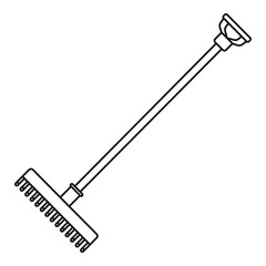 Poster - rake icon. outline rake vector icon for web design isolated on white background