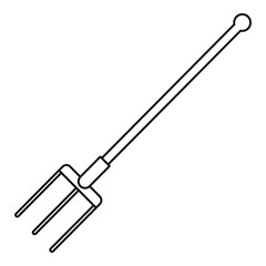 Poster - Farm fork icon. Outline farm fork vector icon for web design isolated on white background
