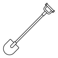 Poster - Farm shovel icon. Outline farm shovel vector icon for web design isolated on white background