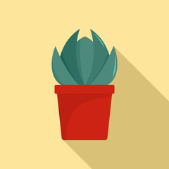 Poster - House cactus pot icon. Flat illustration of house cactus pot vector icon for web design