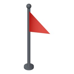 Poster - red map flag icon. isometric of red map flag vector icon for web design isolated on white background