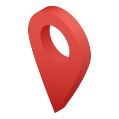 Poster - Red gps pointer icon. Isometric of red gps pointer vector icon for web design isolated on white background