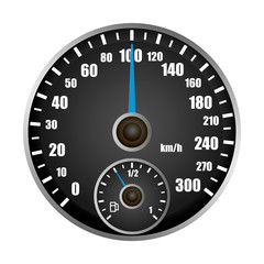 Poster - speedometer mockup. realistic illustration of speedometer vector mockup for web design isolated on w