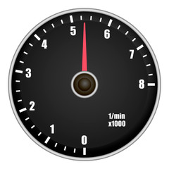 Poster - Car tachometer mockup. Realistic illustration of car tachometer vector mockup for web design isolated on white background