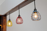 Fototapeta  - lampe suspension avec ampoule led design industriel lanterne