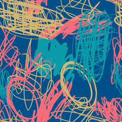 Wall Mural - seamless vintage pattern retro 80s or 90s fashion style abstract vector background. retro memphis de