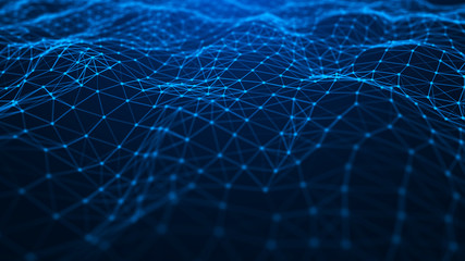 Leinwandbilder - Abstract technology background. Network connection structure. Science background. Big data digital background. 3d rendering.