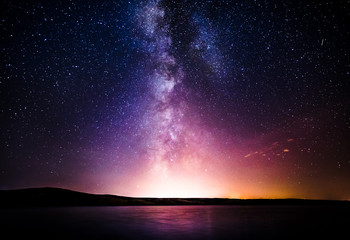 milky way over the sea