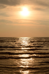 Canvas Print - Cloud sunset over sea.