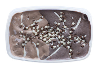 Wall Mural - chocolate ice cream in a plastic box
