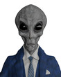 © DM7 - mr grey alien the businessman in a white background