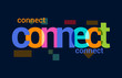 Connect Colorful Overlapping Vector Letter Design Dark Background