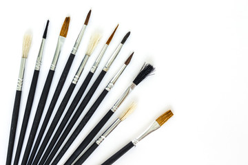 paint brush set tool art  on white background