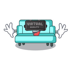 Sticker - Virtual reality sofa mascot cartoon style