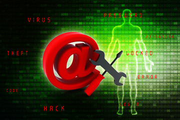 Poster - 3d illustration e mail technical service
