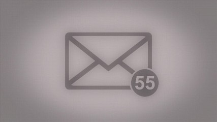Poster - Animation of Email envelope with auto counting number. Message inbox, incoming messages or emails. Email icon with incoming email counter.