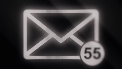 Poster - Animation of Email envelope with auto counting number. Message inbox, incoming messages or emails. Email icon with incoming email counter.