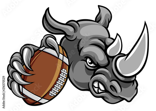 Rhino American Football Mascot