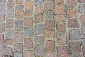 cobblestone path way with different stone colours