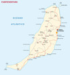 Vector road map of Canary Island fuerteventura