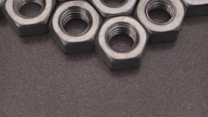 Poster - Screw-nut rotation 360 degrees. Macro view.