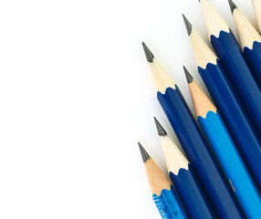 pencil blue tool art on white background