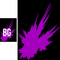 Poster - Abstract poster template with violet color stain on black background. Vector graphic layout