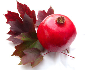 Red Pomegranate isolated on a white background