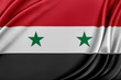 Syria flag with a glossy silk texture.