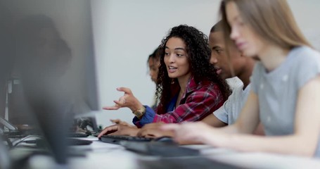 Students in a computer science class