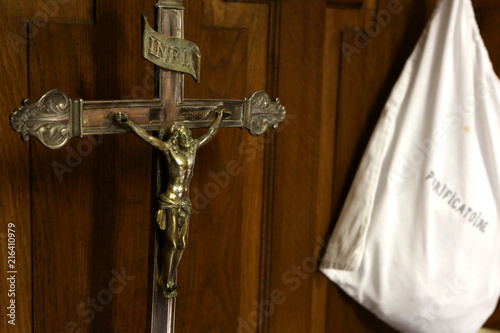 Jesus Christ Sur La Croix Sacristie Jesus Christ On The Cross Sacristy Stock Photo Adobe Stock