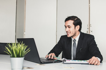 businessman working on computer in office