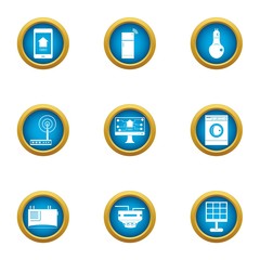 Poster - Access point icons set. Flat set of 9 access point vector icons for web isolated on white background