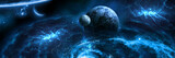 Fototapeta Kosmos - бескрайний космос голубая планета