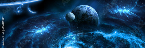 Naklejki kosmos  nieskonczona-przestrzen-niebieska-planeta