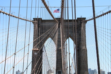  Brooklyn Bridge and the American Flag