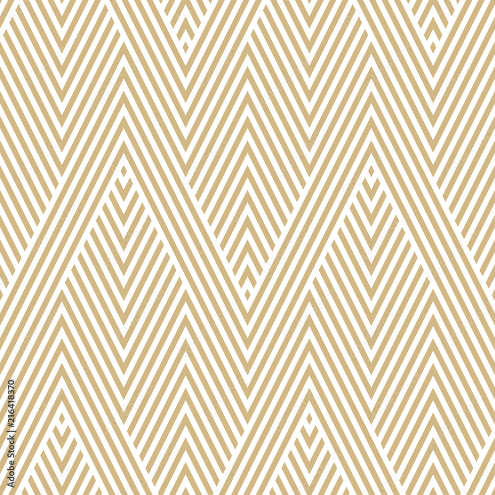 Vector golden geometric seamless pattern. Modern texture with lines ...
